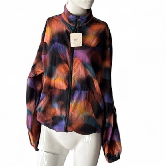 Fabletics Oversized Flyweight Windbreaker Meltdown Abstract Jacket Size S - Picture 6 of 15